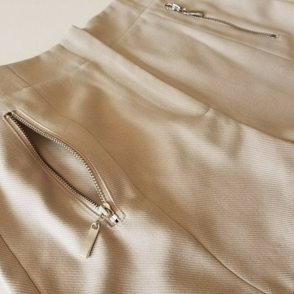 TOPSHOP high waisted beige shorts zip pockets 6 - Picture 5 of 6